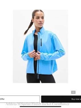 Athleta Cornflower Blue Sprint Finish Jacket NWT